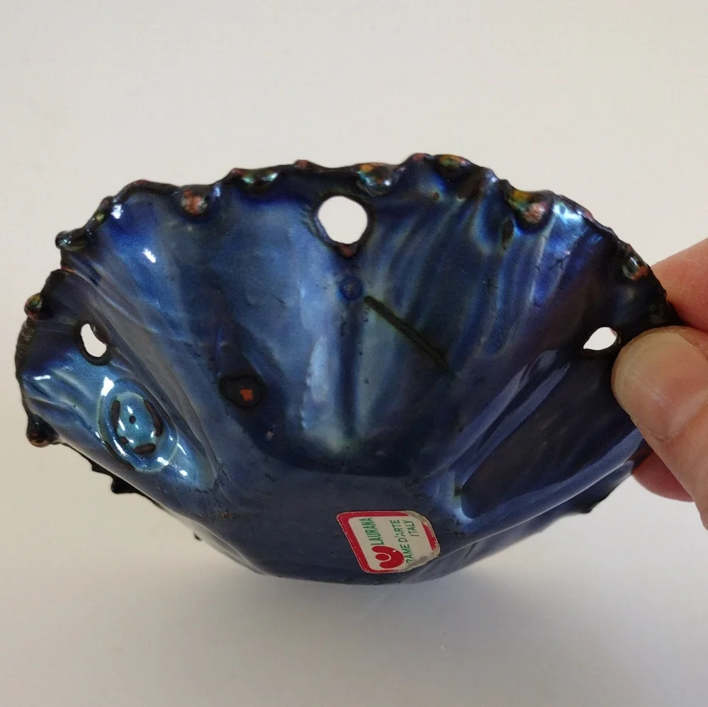 Enamel on Copper Bowl Franco Bastianelli for Laurana Rame D'Arte Italy